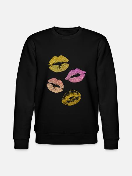 Glitter lips - Stanley/Stella CHANGER Unisex Organic Sweatshirt - black