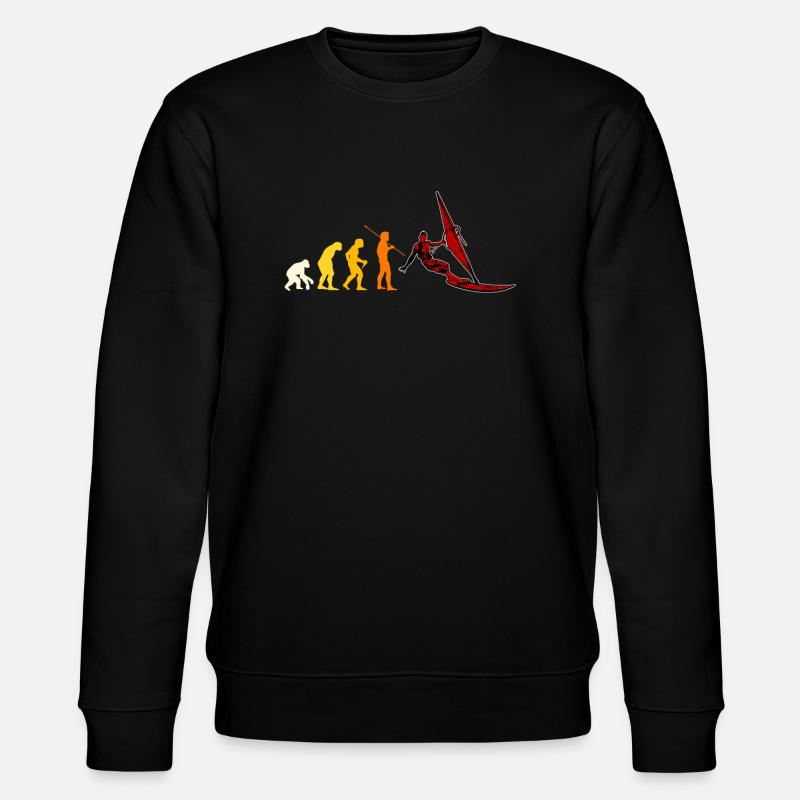 Windsurfen Evolution Geschenk - Stanley/Stella Unisex Bio-Sweatshirt CHANGER  - Schwarz