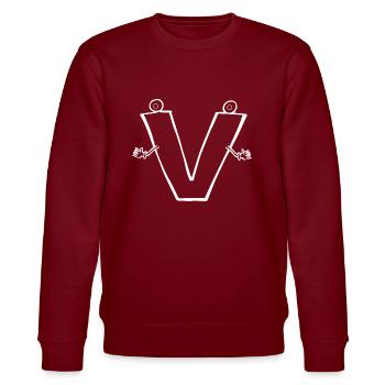 La lettre V comme Victoire. Cadeau Révolution - Sweat bio CHANGER Stanley/Stella Unisexe - bordeaux - Devant - Nik (191cm) & Marisol (170cm)