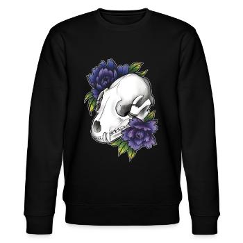 Fantasy Waschbär Schädel - Stanley/Stella Unisex Bio-Sweatshirt CHANGER  - Schwarz - Vorne - Nik (191cm) & Marisol (170cm)