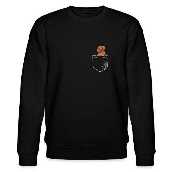 Dackel - Stanley/Stella Unisex Bio-Sweatshirt CHANGER  - Schwarz - Vorne - Nik (191cm) & Marisol (170cm)