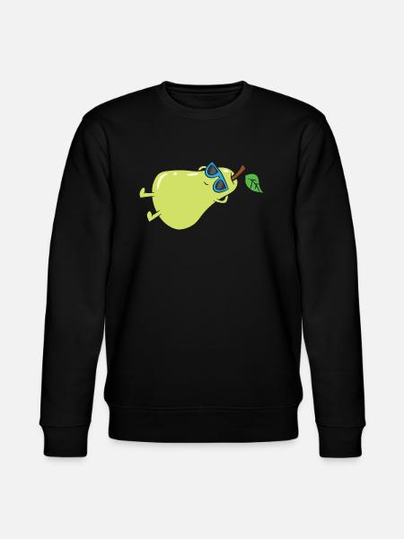 Pear - sunbathes with sunglasses - Stanley/Stella CHANGER Unisex Organic Sweatshirt - black