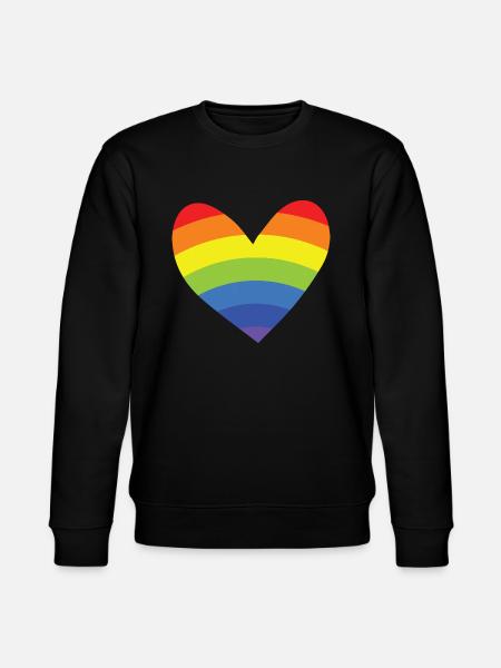 Rainbow - Heart - Stanley/Stella CHANGER Unisex Organic Sweatshirt - black