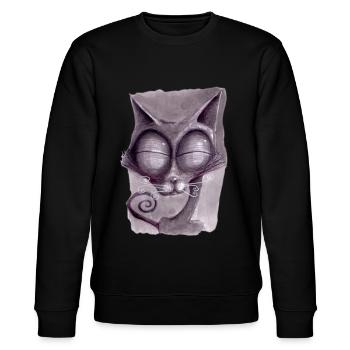 Serial Cat 03 - Stanley/Stella CHANGER Unisex Organic Sweatshirt - black - Front - Nik (191cm) & Marisol (170cm)