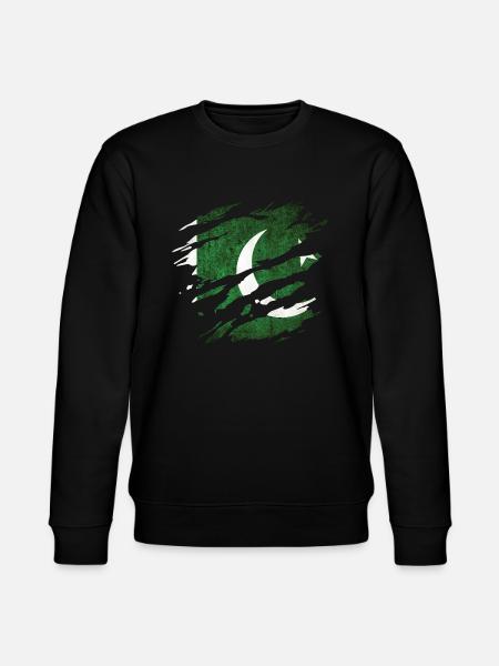 Pakistan - national flag, scratches, cracks - Stanley/Stella CHANGER Unisex Organic Sweatshirt - black