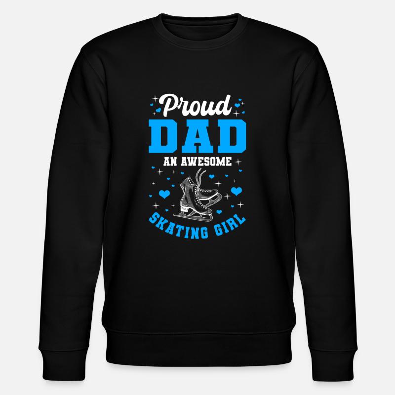 Stolzer Vater Eislaufenden Mädchen - Stanley/Stella Unisex Bio-Sweatshirt CHANGER  - Schwarz