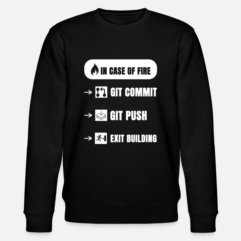 Git fire Funny - Stanley/Stella CHANGER Unisex Organic Sweatshirt - black