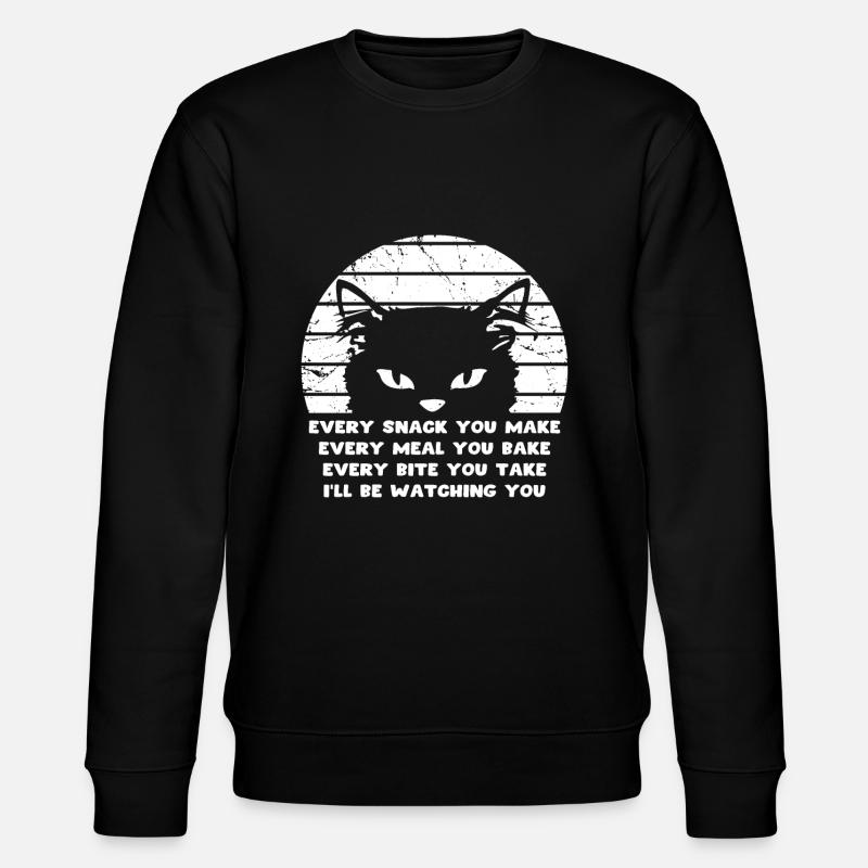 Hungrige Katze - Stanley/Stella Unisex Bio-Sweatshirt CHANGER  - Schwarz