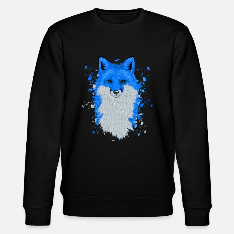 Blauer Fuchs Waldtier - Stanley/Stella Unisex Bio-Sweatshirt CHANGER  - Schwarz