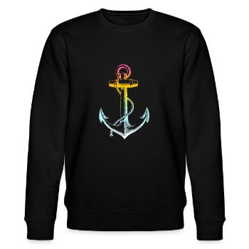 Anker - Stanley/Stella Unisex Bio-Sweatshirt CHANGER  - Schwarz - Vorne - Nik (191cm) & Marisol (170cm)