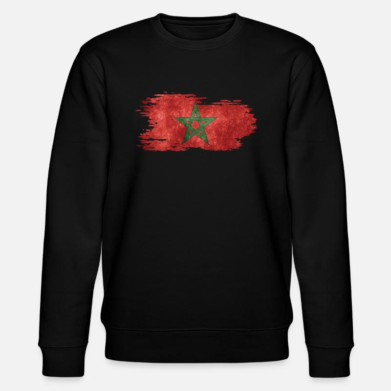 Maroc - Drapeau national, effet brosse - Sweat bio CHANGER Stanley/Stella Unisexe - noir