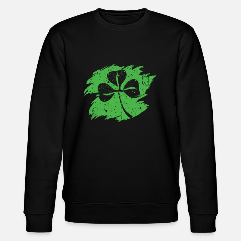 Silhouette trèfle chance Bonne Saint-Patrick - Sweat bio CHANGER Stanley/Stella Unisexe - noir