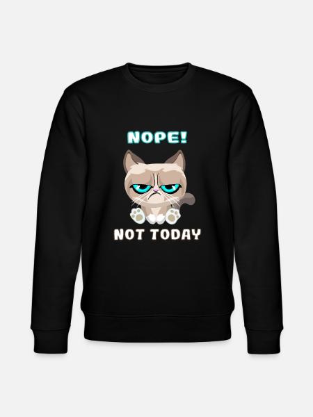 , Dachshund Cat, Nope, Not Today - Stanley/Stella CHANGER Unisex Organic Sweatshirt - black