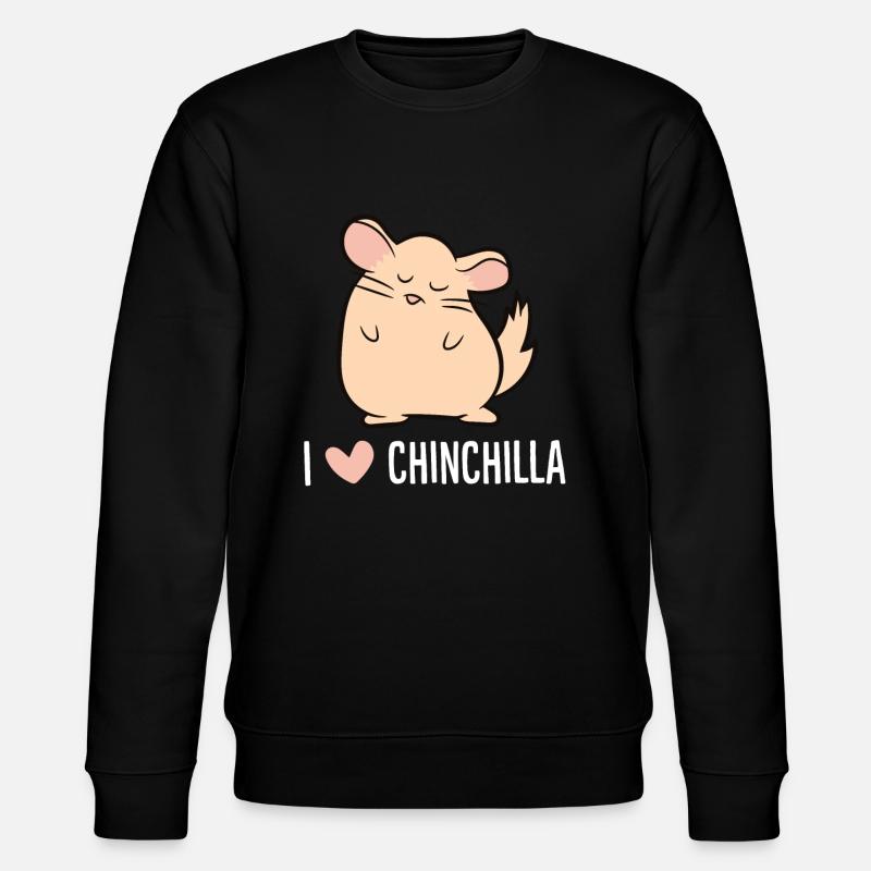 Chinchilla - I love Chinchilla - Stanley/Stella Unisex Bio-Sweatshirt CHANGER  - Schwarz