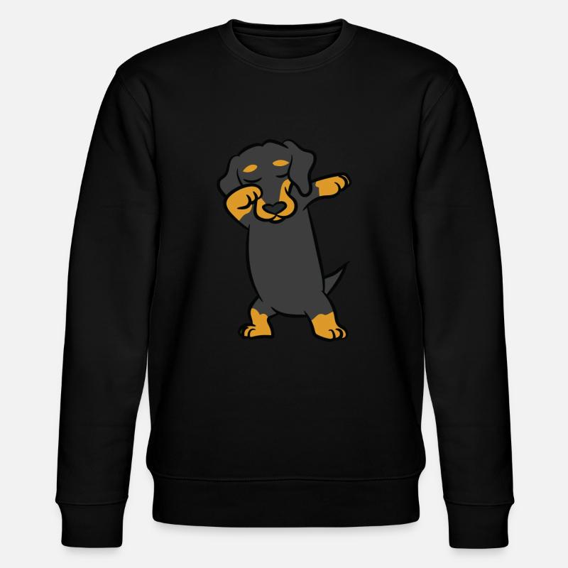 Dackel - tanzen, dab, dabben, dabbing - Stanley/Stella Unisex Bio-Sweatshirt CHANGER  - Schwarz
