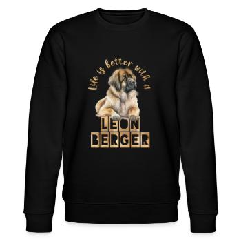 Leonberger - Sweat bio CHANGER Stanley/Stella Unisexe - noir - Devant - Nik (191cm) & Marisol (170cm)