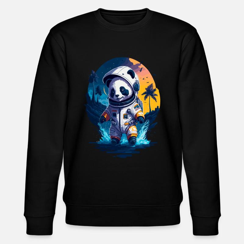 Mignon Panda Astronaute - Sweat bio CHANGER Stanley/Stella Unisexe - noir