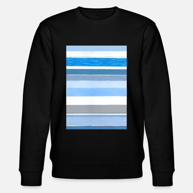 Rayures bleu blanc - Sweat bio CHANGER Stanley/Stella Unisexe - noir