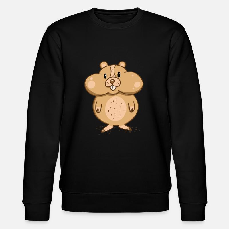 Hamster mit dicken Backen - Stanley/Stella Unisex Bio-Sweatshirt CHANGER  - Schwarz