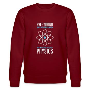 Physics - Stanley/Stella CHANGER Unisex Organic Sweatshirt - burgundy - Front - Nik (191cm) & Marisol (170cm)