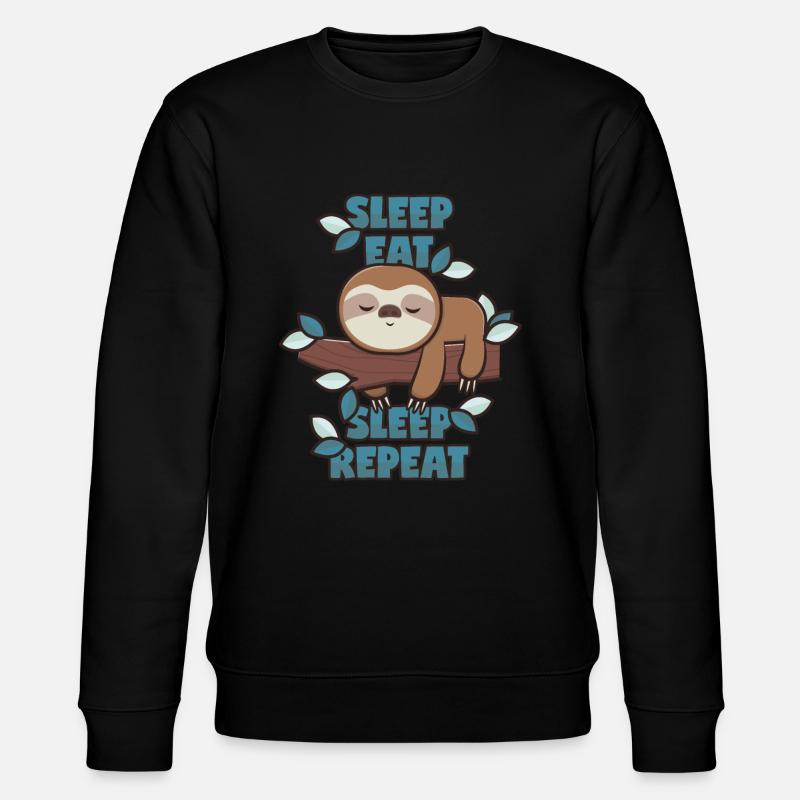 Sleep Eat Sleep Repeat - Stanley/Stella Unisex Bio-Sweatshirt CHANGER  - Schwarz