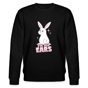 Rabbit: I'm all ears - Stanley/Stella CHANGER Unisex Organic Sweatshirt - black - Front - Nik (191cm) & Marisol (170cm)