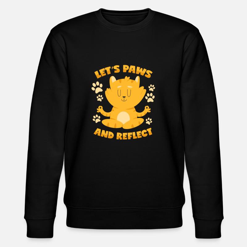 Cat: Pause and Reflect - Meditation - Stanley/Stella CHANGER Unisex Organic Sweatshirt - black