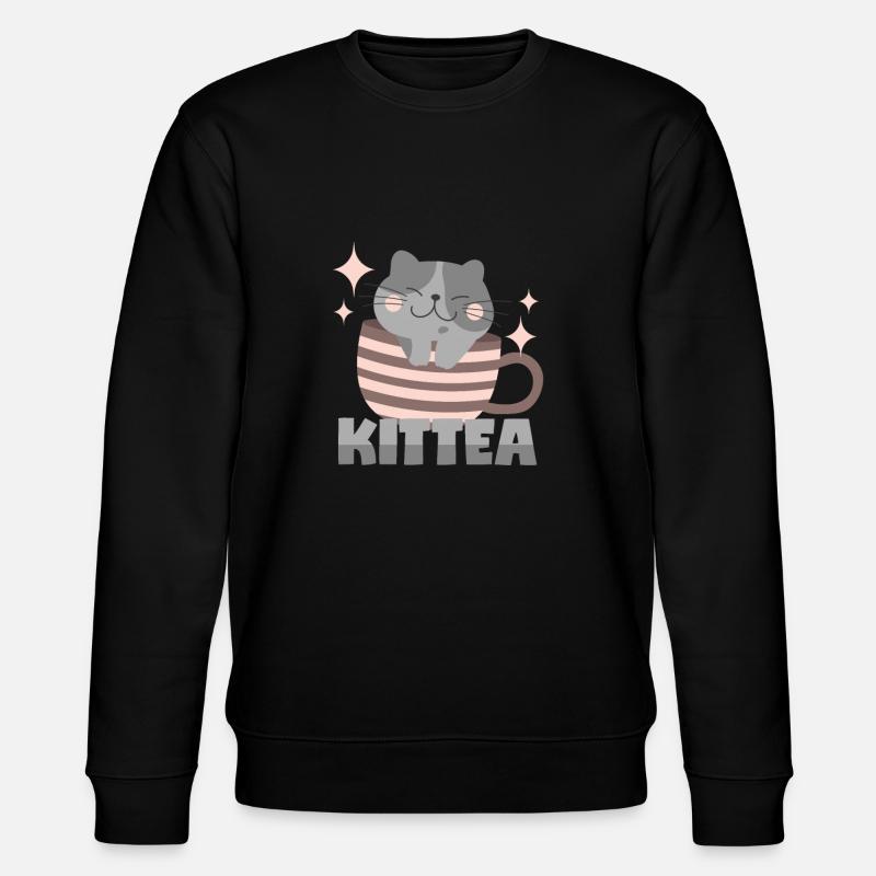 Katze in Teetasse = "Kittea" - Stanley/Stella Unisex Bio-Sweatshirt CHANGER  - Schwarz