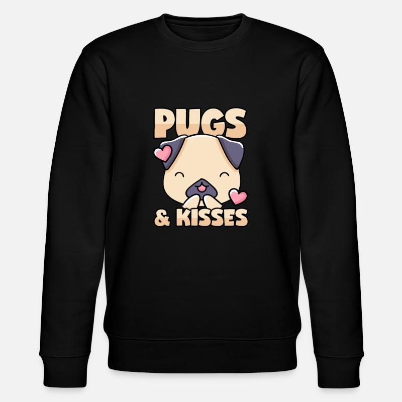 Mops Küsschen - Stanley/Stella Unisex Bio-Sweatshirt CHANGER  - Schwarz