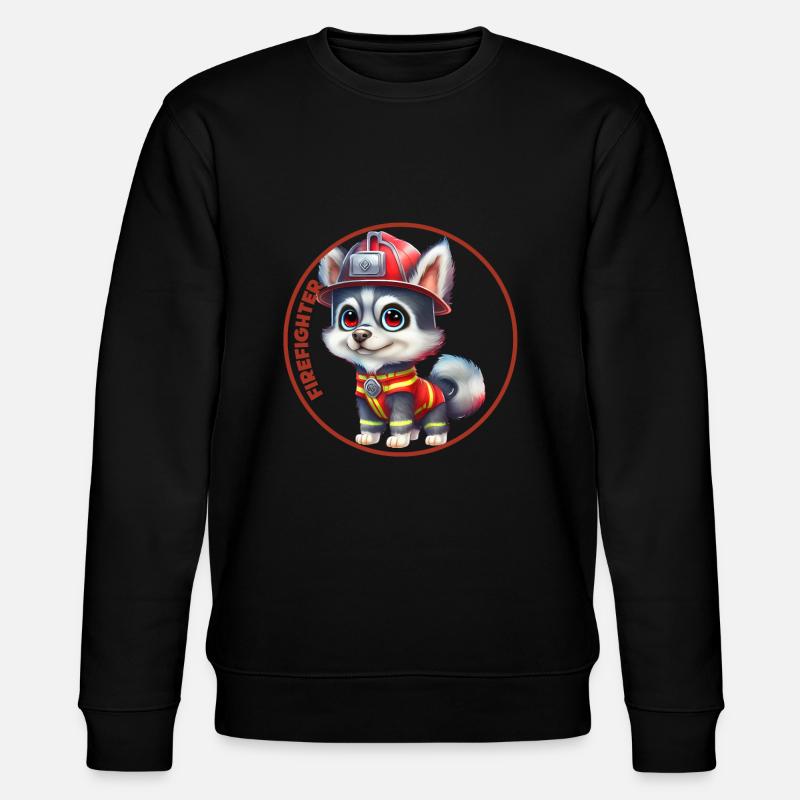 Pompier, doux husky - Sweat bio CHANGER Stanley/Stella Unisexe - noir
