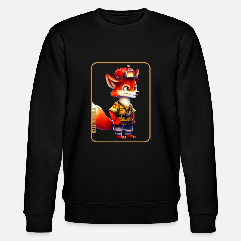 Firefighter, fox lover - Stanley/Stella CHANGER Unisex Organic Sweatshirt - black