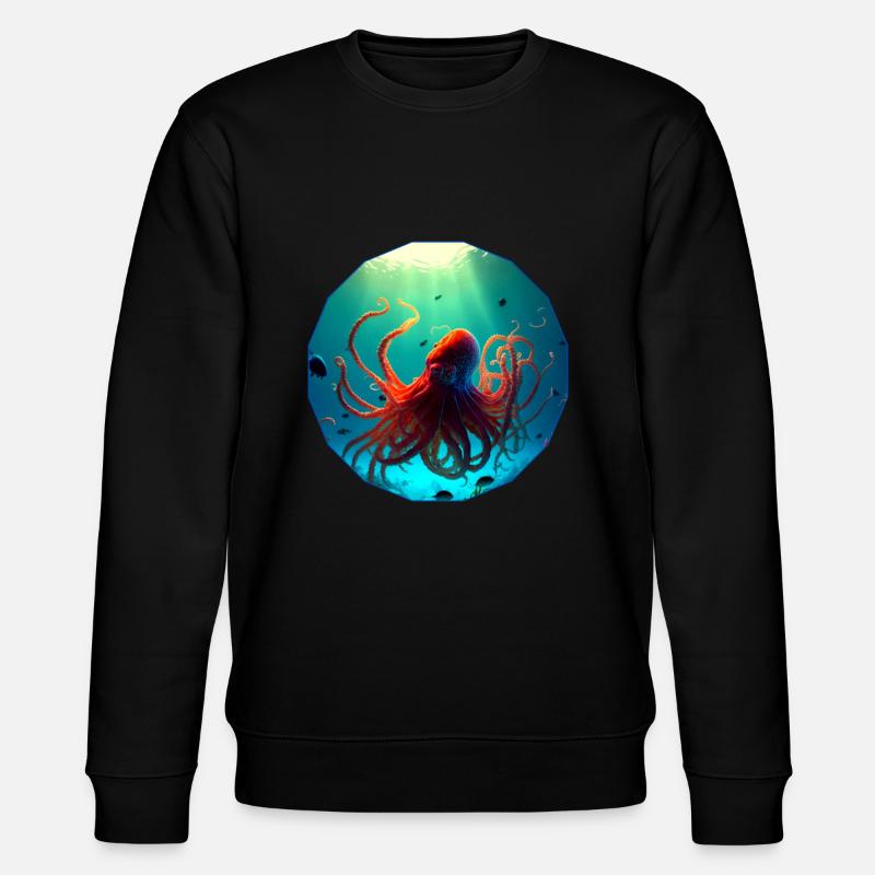 Meerestiere, schöner Oktopus - Stanley/Stella Unisex Bio-Sweatshirt CHANGER  - Schwarz