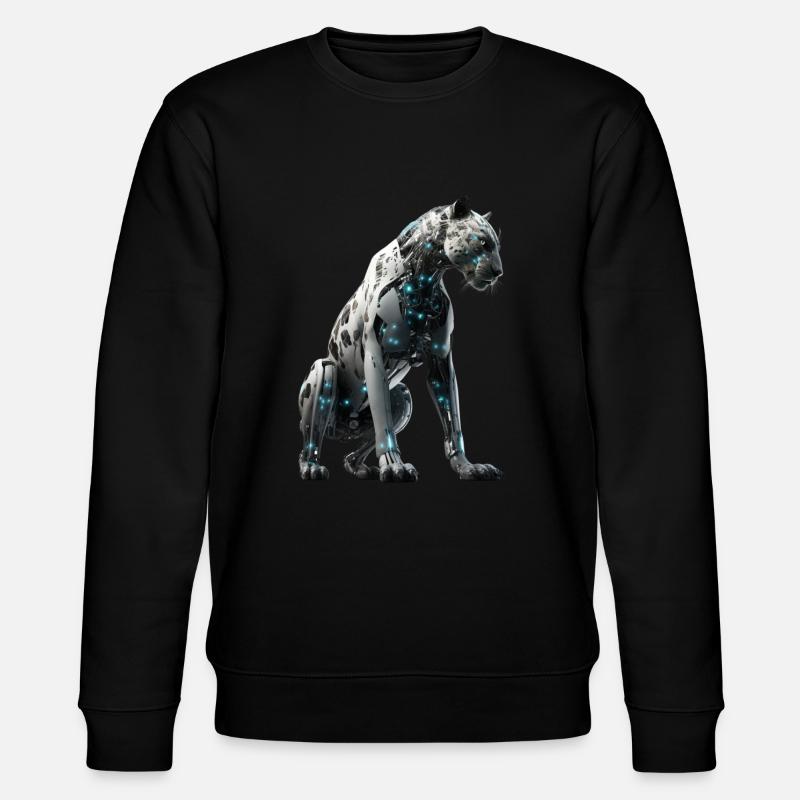 Cyber-Raubkatze - Stanley/Stella Unisex Bio-Sweatshirt CHANGER  - Schwarz