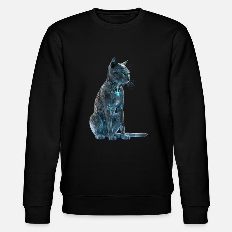 Doux chat cyber - Sweat bio CHANGER Stanley/Stella Unisexe - noir
