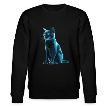 Cyber-Kätzchen - Stanley/Stella Unisex Bio-Sweatshirt CHANGER  - Schwarz - Vorne - Nik (191cm) & Marisol (170cm)