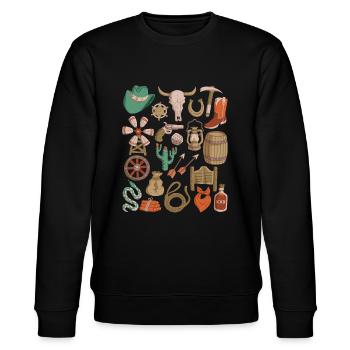 Wild West - Stanley/Stella CHANGER Unisex Organic Sweatshirt - black - Front - Nik (191cm) & Marisol (170cm)