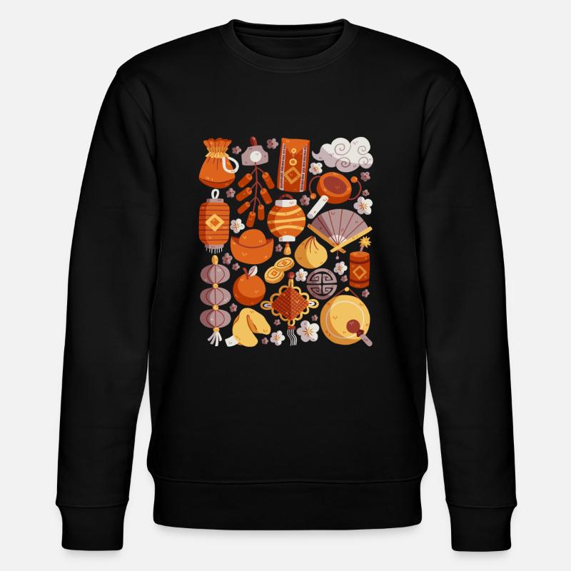 Chinesisches Neujahrsfest - Stanley/Stella Unisex Bio-Sweatshirt CHANGER  - Schwarz