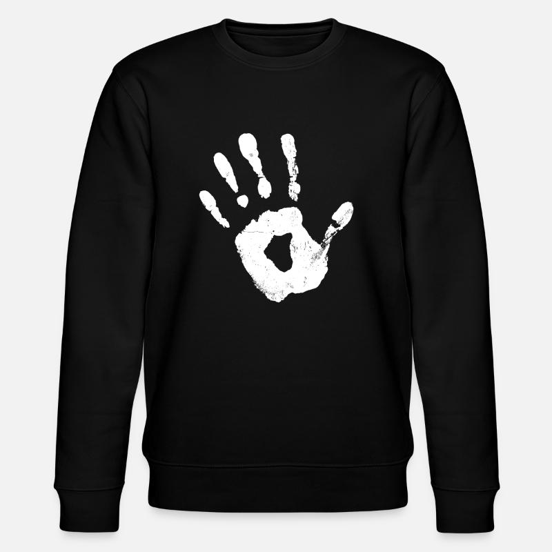 Empreinte de main (blanc) - Sweat bio CHANGER Stanley/Stella Unisexe - noir