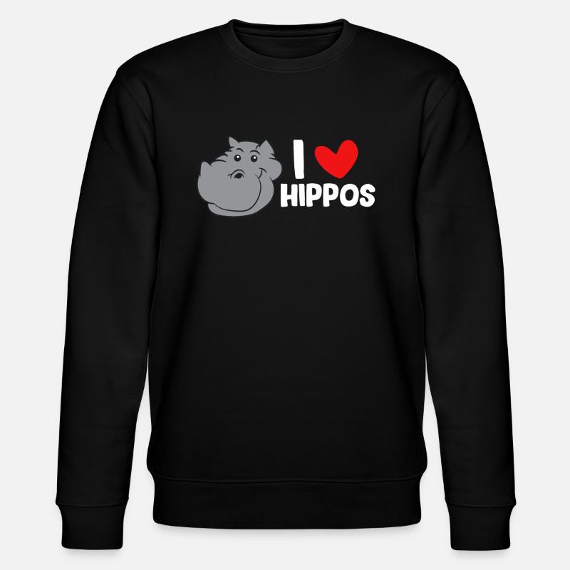 Hippopotame - I love hippos - Sweat bio CHANGER Stanley/Stella Unisexe - noir