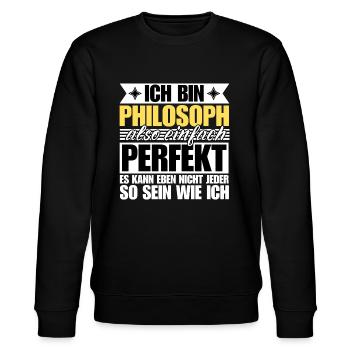 Perfekter Philosoph - Stanley/Stella Unisex Bio-Sweatshirt CHANGER  - Schwarz - Vorne - Nik (191cm) & Marisol (170cm)