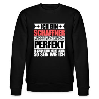 Perfekter Schaffner - Stanley/Stella Unisex Bio-Sweatshirt CHANGER  - Schwarz - Vorne - Nik (191cm) & Marisol (170cm)