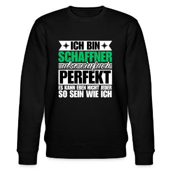 Perfekter Schaffner - Stanley/Stella Unisex Bio-Sweatshirt CHANGER  - Schwarz - Vorne - Nik (191cm) & Marisol (170cm)