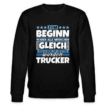 Zum Beginn gleich die besten wurden Zum Beginn gle - Stanley/Stella Unisex Bio-Sweatshirt CHANGER  - Schwarz - Vorne - Nik (191cm) & Marisol (170cm)