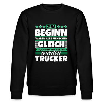 Zum Beginn gleich die besten wurden Zum Beginn gle - Stanley/Stella Unisex Bio-Sweatshirt CHANGER  - Schwarz - Vorne - Nik (191cm) & Marisol (170cm)
