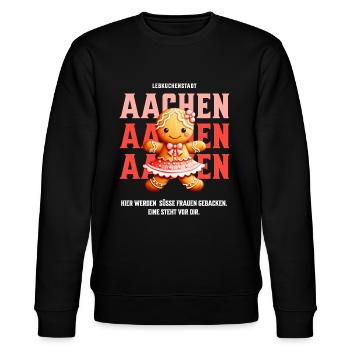 Aachen - Süsse Lebkuchen Frau - Stanley/Stella Unisex Bio-Sweatshirt CHANGER  - Schwarz - Vorne - Nik (191cm) & Marisol (170cm)