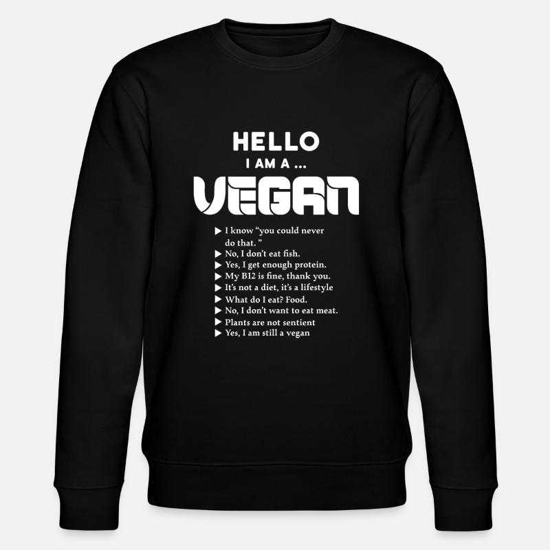 Ich Bin Vegan - Stanley/Stella Unisex Bio-Sweatshirt CHANGER  - Schwarz