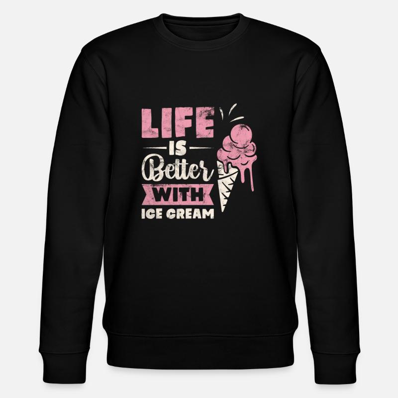 Crème glacée au soleil d'été - Sweat bio CHANGER Stanley/Stella Unisexe - noir