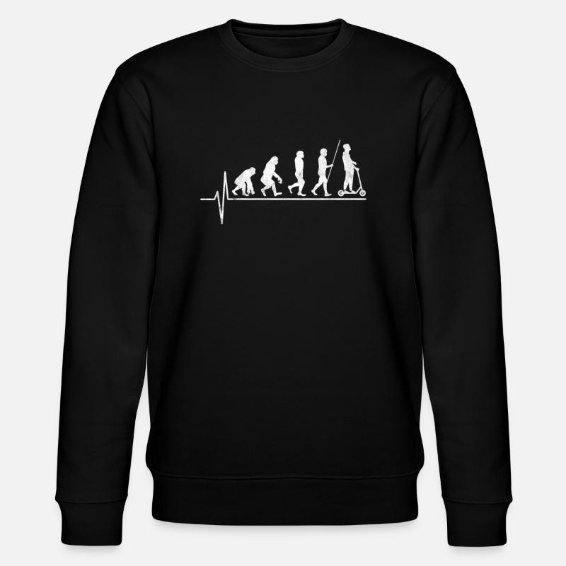 eScooter Roller Herzschlag Evolution - Stanley/Stella Unisex Bio-Sweatshirt CHANGER  - Schwarz