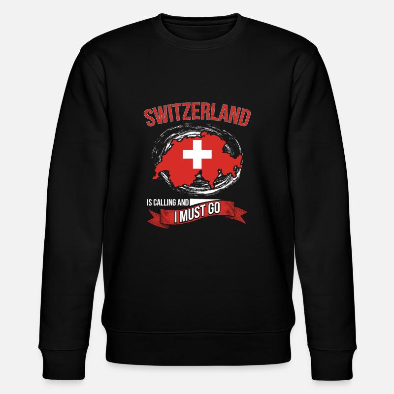 Die Schweiz Ruft Geschenkidee - Stanley/Stella Unisex Bio-Sweatshirt CHANGER  - Schwarz