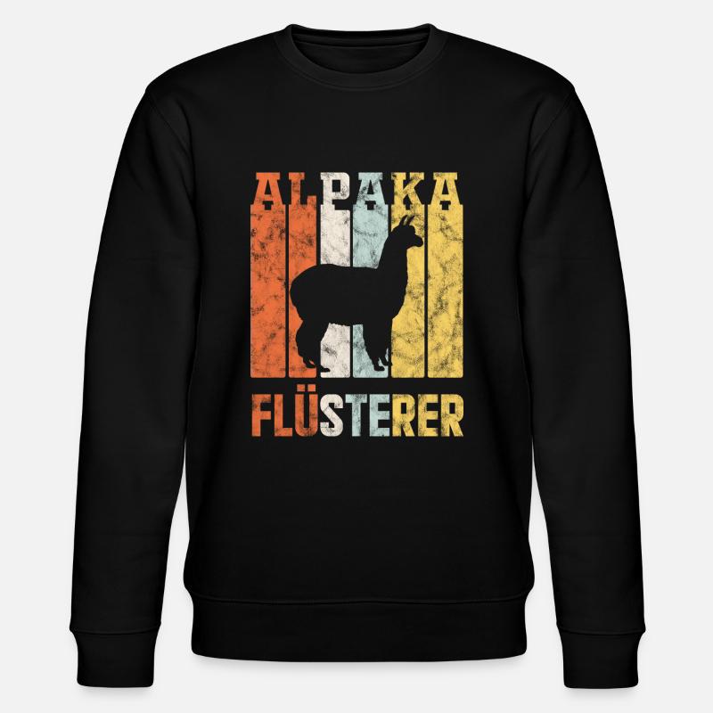 Alpaka Flüsterer Tier Geschenk - Stanley/Stella Unisex Bio-Sweatshirt CHANGER - Schwarz